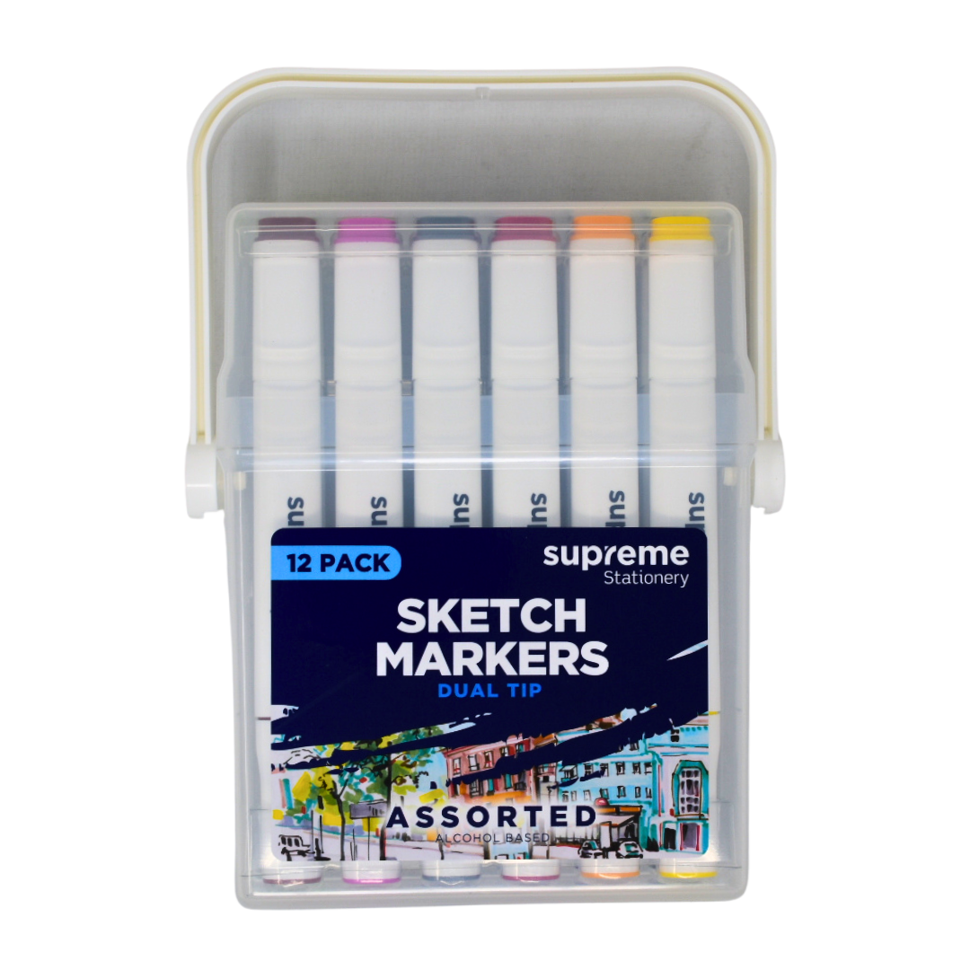 SKETCH MARKERS 12PC DUAL ALC (MK-6706)